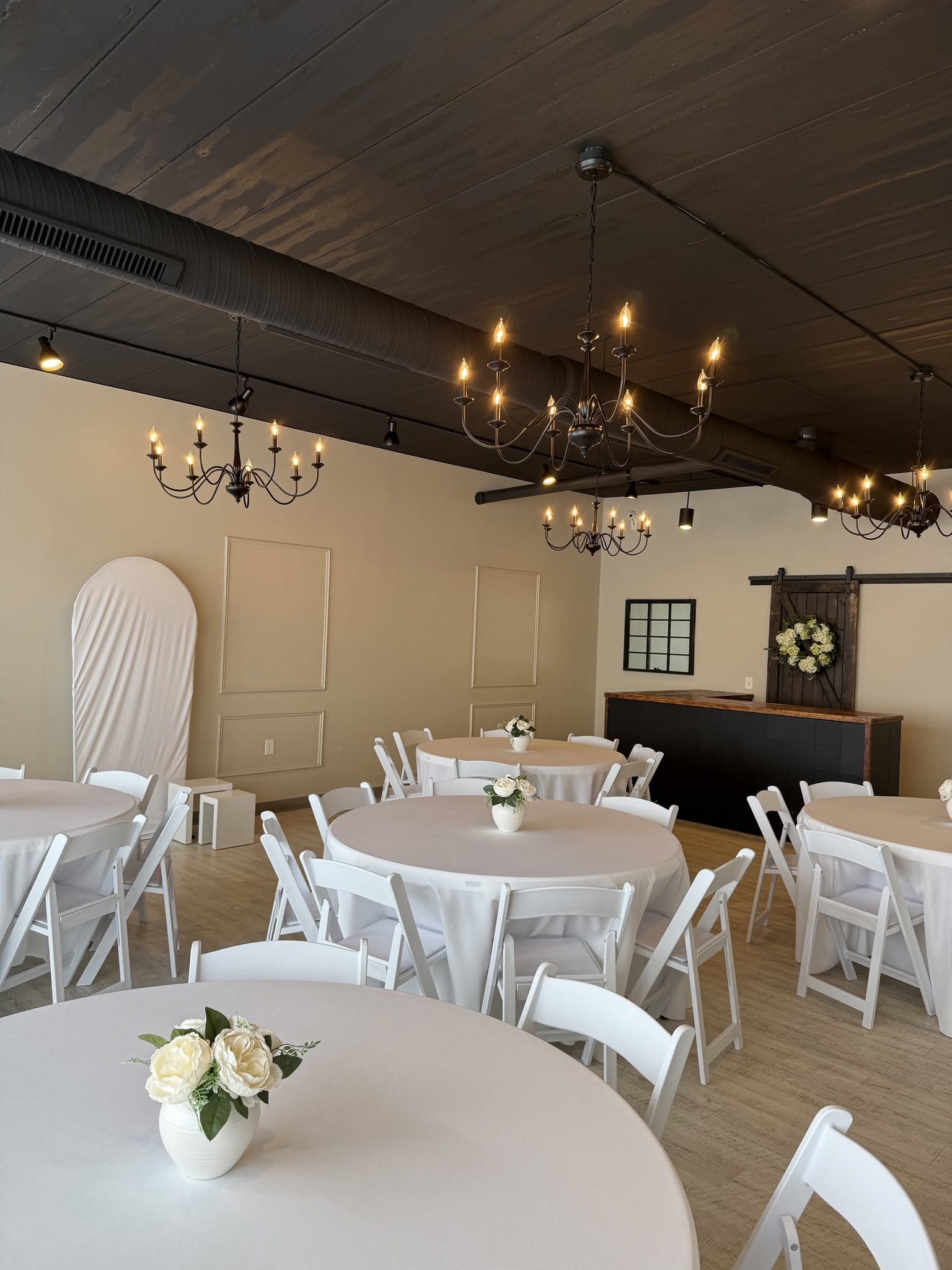 Warm chandelier lighting